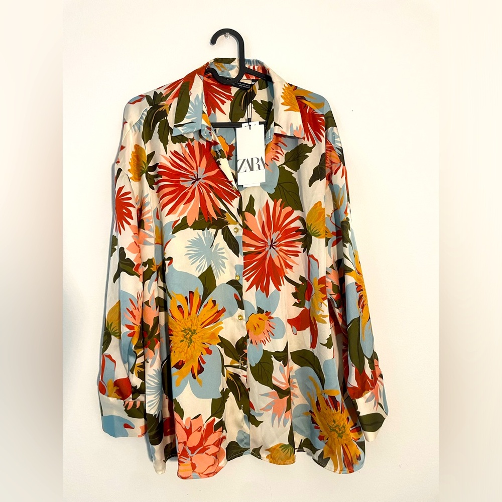 Zara floral printed shirt
